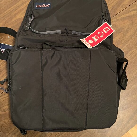 Jansport Tasker Black Messenger Bag Computer Bag Crossbody NEW Without Tags - Picture 5 of 12